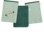 Wörner Waschhandschuh »Faultier Waschhandschuh 3er Set«, (3 St., 3er Set Waschhandschuhe 15 x 21 cm), 1x mit Stickerei...