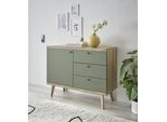 INOSIGN Sideboard »MAVAS«, in moderner Trendfarbe, Griffe aus Metall (Schwarz), Breite 107 cm