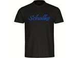 multifanshop Herren T-Shirt - Schalke - Schriftzug - Druck blau - Männer