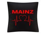 multifanshop Kissenbezug - Mainz - Herzschlag - Druck rot - Kissen
