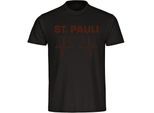 multifanshop Herren T-Shirt - St. Pauli - Herzschlag - Druck braun - Männer