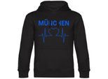 multifanshop Kapuzen Sweatshirt - München blau - Herzschlag - Druck blau - Hoodie