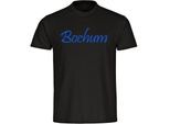 multifanshop Herren T-Shirt - Bochum - Schriftzug - Druck blau - Männer