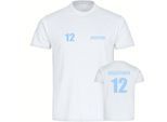 multifanshop Kinder T-Shirt - Argentinien - Trikot Nummer 12 - Druck hellblau - Kind