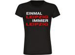 multifanshop Damen T-Shirt - Leipzig - Einmal Immer - Druck rot - Frauen