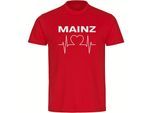 multifanshop Kinder T-Shirt - Mainz - Herzschlag - Druck weiß - Kind