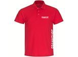 multifanshop Poloshirt - Frankfurt - Brust & Seite - Druck weiß - Polo