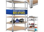 tectake® Schwerlastregal, in verschiedenen Ausführungen, belastbare, höhenverstellbare MDF-Böden, schnelle Montage