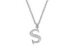 Kette mit Anhänger DIAMONDS BY ELLEN K. "Silber 925 mit 1x Diamant 0,008ct. Buchstabe S", weiß, Halsketten, Damen, 45+3cm, 0,01, Silber 925 (Sterlingsilber), L: 48 B: 12mm, glänzend, B:12mm