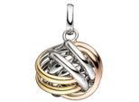 Kettenanhänger JOBO "Anhänger Knoten", silber (silber 925), Schmuckanhänger, Damen, Silber 925 (Sterlingsilber), Kettenanhänger, 925 Silber vergoldet tricolor