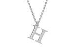 Kette mit Anhänger DIAMONDS BY ELLEN K. "Silber 925 mit 1x Diamant 0,008ct. Buchstabe H", weiß, Halsketten, Damen, 45+3cm, 0,01, Silber 925 (Sterlingsilber), L: 48 B: 12mm, glänzend, B:12mm