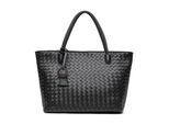 Schultertasche "Paris", Mädchen, Gr. B/H/T: 38cm x 32cm x 17cm onesize, schwarz, Lederimitat, COLLEZIONE ALESSANDRO, Taschen Schultertasche, Flechttasche im XL-Format