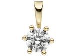 Kettenanhänger JOBO "Anhänger mit Zirkonia", gold (gelbgold 333), Schmuckanhänger, Damen, Gelbgold 333, Kettenanhänger, 333 Gold