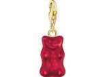 Charm-Einhänger THOMAS SABO "THOMAS SABO x HARIBO Schmuck: Charm", gold (gelbgoldfarben, rot, rot), Charms, Damen, Silber 925 (recycelt), mit Kristallglas
