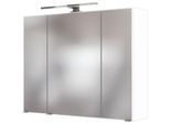 Spiegelschrank WELLTIME "Malibu", weiß, B:80cm H:64cm T:20cm, Holzwerkstoff, Schränke, Spiegelschrank, Breite 80 cm, mit Spiegeltüren und Türendämpfern