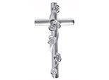 Kreuzanhänger JOBO "Anhänger Kreuz mit Rosen", silber (silber 925), Schmuckanhänger, Damen, Silber 925 (Sterlingsilber), 925 Silber