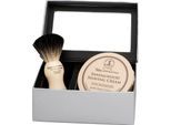 Rasierpinsel-Set "Sandalwood", beige, TAYLOR OF OLD BOND STREET, Rasierpinsel, Shaving Cream und Dachshaar- Rasierpinsel