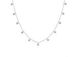 Kette mit Anhänger CAÏ "925/- Sterling Silber rhodiniert Anhänger rund Zirkonia", weiß, Halsketten, Damen, 40+5cm, Silber 925 (Sterlingsilber), L: 45 B: 1mm, glänzend, B:1mm