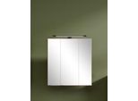 Spiegelschrank WELLTIME, braun (wotaneiche), B:60cm H:64cm T:20cm, Holzwerkstoff, Schränke, Spiegelschrank, Welltime, Breite 60 cm, mittlere Tür reversibel, gedämpft
