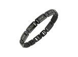 Armband JOBO, schwarz, Armbänder, Damen, 22cm, Edelstahl, Armband, Edelstahl mit goldfarbenen Effekten 22 cm