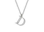 Kette mit Anhänger DIAMONDS BY ELLEN K. "Silber 925 mit 1x Diamant 0,008ct. Buchstabe D", weiß, Halsketten, Damen, 45+3cm, 0,01, Silber 925 (Sterlingsilber), L: 48 B: 12mm, glänzend, B:12mm