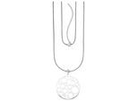 Kette mit Anhänger JOBO "Kreise", silber (edelstahlfarben), Halsketten, Damen, Edelstahl, L: 80, Edelstahl 80 cm