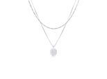 Kette mit Anhänger KUZZOI "Herren Layer Figaro Venezianer Plättchen 925 Silber", silber, Halsketten, Damen, 50, ohne Stein, Silber 925 (Sterlingsilber), L: 50