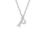 Kette mit Anhänger DIAMONDS BY ELLEN K. "Silber 925 mit 1x Diamant 0,008ct. Buchstabe P", weiß, Halsketten, Damen, 45+3cm, 0,01, Silber 925 (Sterlingsilber), L: 48 B: 12mm, glänzend, B:12mm
