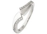Silberring JOBO Gr. 58, silber (silber 925), Fingerringe, Damen, 58, Silber 925 (Sterlingsilber), Silberring, 925 Silber mit 24 Zirkonia