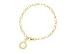 Charm-Armband "mit Schriftzug zum Einhängen von Charms, Silber 925" Gr. 16, gold, GIORGIO MARTELLO MILANO, Armbänder, Damen, 16cm, Silber 925 (Sterlingsilber), Charm-Armband