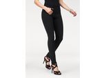 Jerseyhose LAURA SCOTT, Damen, Gr. 76, K + L Gr, schwarz, Milano Rib, Obermaterial: 76% Polyester, 20% Viskose, 4% Elasthan, unifarben, schmal lang, Hosen Jerseyhose, in Kurz und Langgrößen
