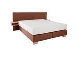 Boxspringbett ALINA "Daria", braun (nussbraun gdu 24), B:287cm L:213cm, Microfaser GDU (100% Polyester), Komplettbetten, Boxspringbett, integrierte Nachttische und Matratze, unterschiedliche Ausführungen