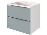 Waschtisch WELLTIME "Matera", grün (gruen, weiß), B:60cm H:56cm T:39cm, Waschtische, Waschtisch, Breite 60 cm