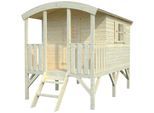 Spielhaus PALMAKO "Huck 3,3 m²", beige (natur), Spielhäuser, KinderB:198cm H:225cm T:331cm, Holzwerkstoff, Spielhaus, mit Terrasse, B:198cm H:225cm T:331cm