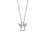 Kette mit Anhänger JULIE JULSEN "925/- Sterling Silber rhodiniert mit Anhänger Engel", weiß, Halsketten, Damen, 42cm, Silber 925 (Sterlingsilber), L: 42, glänzend