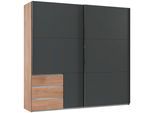 Schwebetürenschrank WIMEX "Level by fresh to go", grau (plankeneichefarben, graphit), B:250cm H:236cm T:65cm, Schränke, Schwebetürenschrank