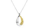 Kette mit Anhänger ZEEME "925/- Sterling Silber bicolor", bunt (mehrfarbig), Halsketten, Damen, 55cm, Silber 925 (Sterlingsilber), L: 55 B: 24mm, glitzernd, B:24mm
