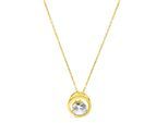Kette mit Anhänger "585/- Gelbgold Zirkonia", gelb, FASCINATION BY ELLEN K., Halsketten, Damen, 45cm, Gold, L: 45 B: 12mm, glänzend, B:12mm