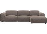 Ecksofa FLEXLUX "Lucera bequem und komfortabel durch hochwertigen Sitzaufbau, L.Form", braun (taupe braun), B:284cm H:73cm T:171cm, 85% Polyester/15%Polyamide, Sofas, Ecksofa, modern & anschmiegsam, Kaltschaum, Stahl-Wellenunterfederung