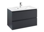 Waschtisch WELLTIME "Cardiff", grau (graphitfarben), B:80cm H:56cm T:47cm, Waschtische, Waschtisch, Breite 80 cm