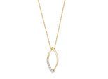 Kette mit Anhänger "375/- Gelbgold bicolor Zirkonia", bunt (mehrfarbig), FASCINATION BY ELLEN K., Halsketten, Damen, 45,0cm, Gold, L: 45 B: 10mm, glänzend, B:10mm