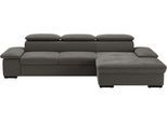 Ecksofa SIT & MORE "Alcudia L-Form", grau (fango), B:286cm H:73cm T:174cm, 100% Polyester, Sofas, Ecksofa, wahlweise mit Bettfunktion