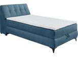 Boxbett ED EXCITING DESIGN "Atlantis", blau, B:125cm L:240cm, 100% Polyester, Komplettbetten, mit Bettkasten und Stauraum im Kopfteil