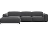 Ecksofa FLEXLUX "Lucera bequem und komfortabel durch hochwertigen Sitzaufbau, L-Form", grau (dervit grau), B:319cm H:73cm T:171cm, 100% Polyester, Sofas, Ecksofa, modern & anschmiegsam, Kaltschaum, Stahl-Wellenunterfederung