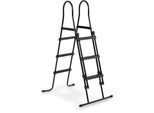 Poolleiter EXIT "für Rahmenhöhen 91-107 cm, schwarz", schwarz, B:104cm H:166cm L:77cm, Kunststoff, Metall, Leitern, mit Anti-Rutsch-Sprossen