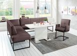 Eckbank EXXPO - SOFA FASHION "Affogato, hoher Sitzkomfort, bequem", braun (schoko), B:197cm H:82cm T:265cm, Struktur: Webvelour 100% Polyester, Sitzbänke, Eckbank, Frei im Raum stellbar