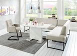 Eckbank EXXPO - SOFA FASHION "Affogato, hoher Sitzkomfort, bequem", silber, B:197cm H:82cm T:265cm, Struktur: Webvelour 100% Polyester, Sitzbänke, Eckbank, Frei im Raum stellbar