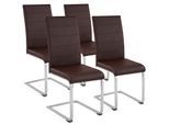tectake® Set Schwingstuhl, gepolstert mit Kunstlederbezug, flaches Stahlgestell in C-Form, 41 x 52 x 99 cm