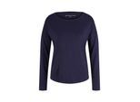 TOM TAILOR Damen Pyjama-Langarmshirt, blau, Uni, Gr. 36