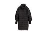 TOM TAILOR Damen Puffermantel mit Stehkragen, schwarz, Uni, Gr. M